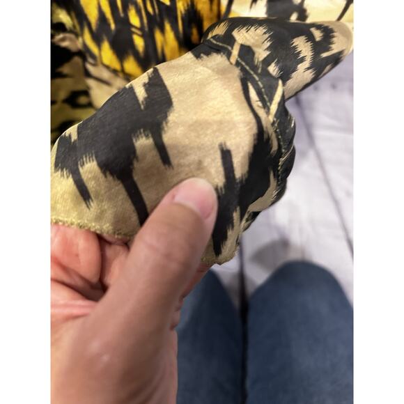 Earthbound Trading Co. Geometric Multicolor Silk Wrap Skirt - Picture 9 of 10